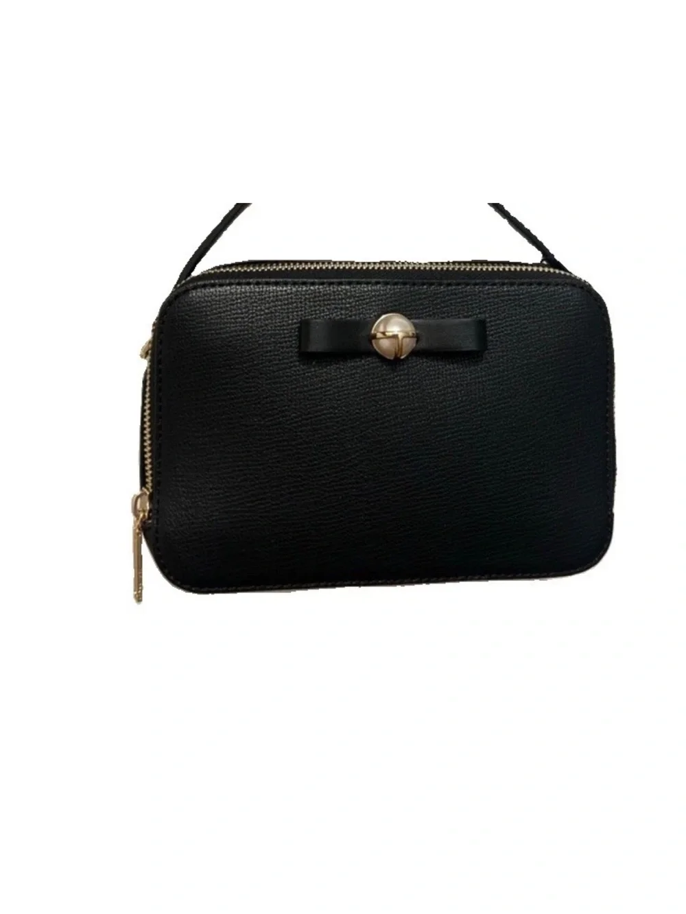 Ted Baker London Black Crossbody Bag with Pear Bow Details NWOT